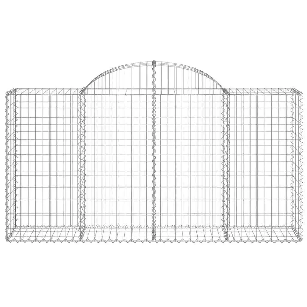 Arched Gabion Baskets 4 pcs Garden Barrier Decorative Retaining Wall Silver