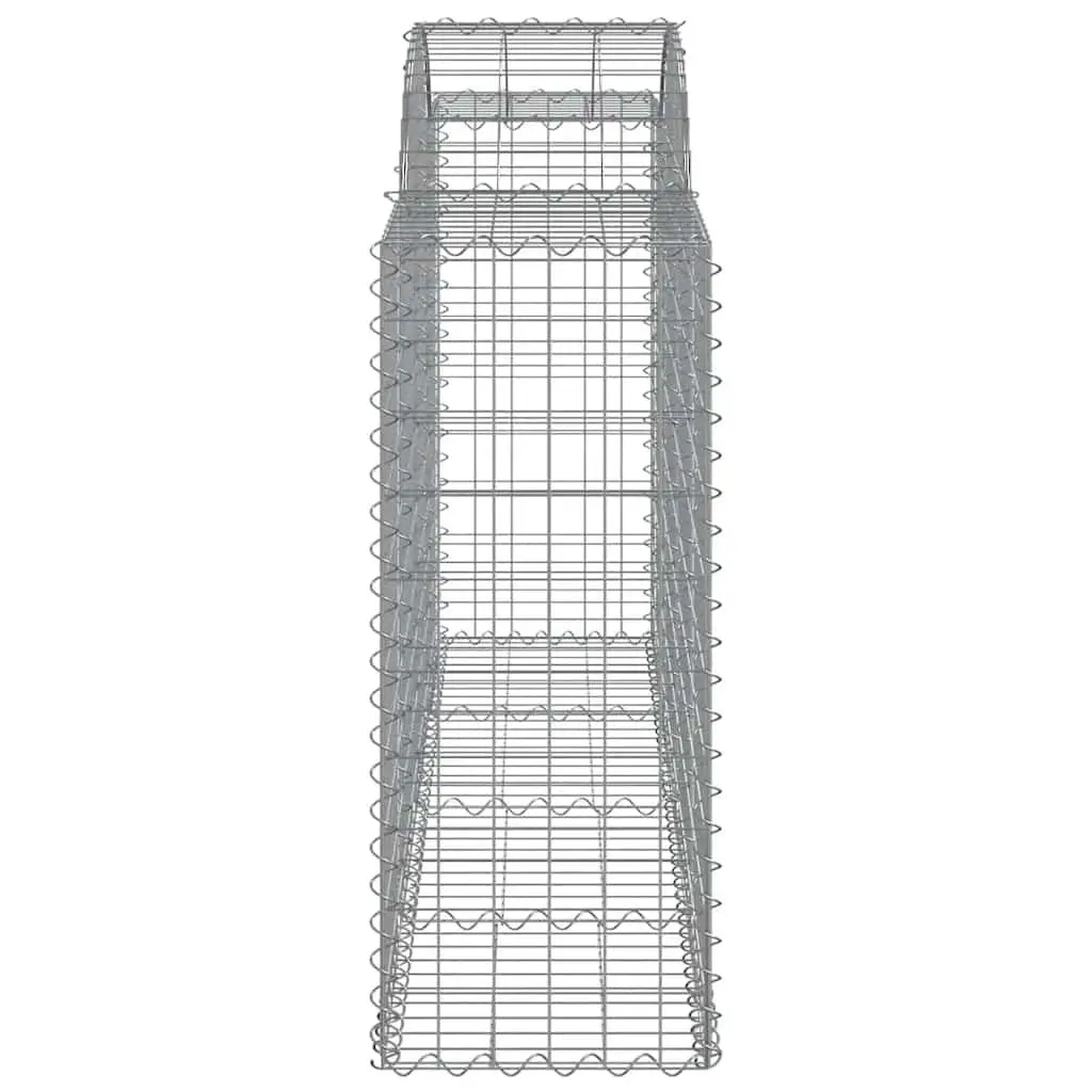 Arched Gabion Baskets 4 pcs Garden Barrier Decorative Retaining Wall Silver