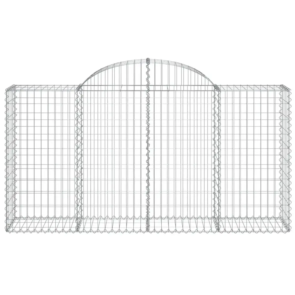 Arched Gabion Baskets 7 pcs Garden Barrier Retaining Wall Outdoor Decorative