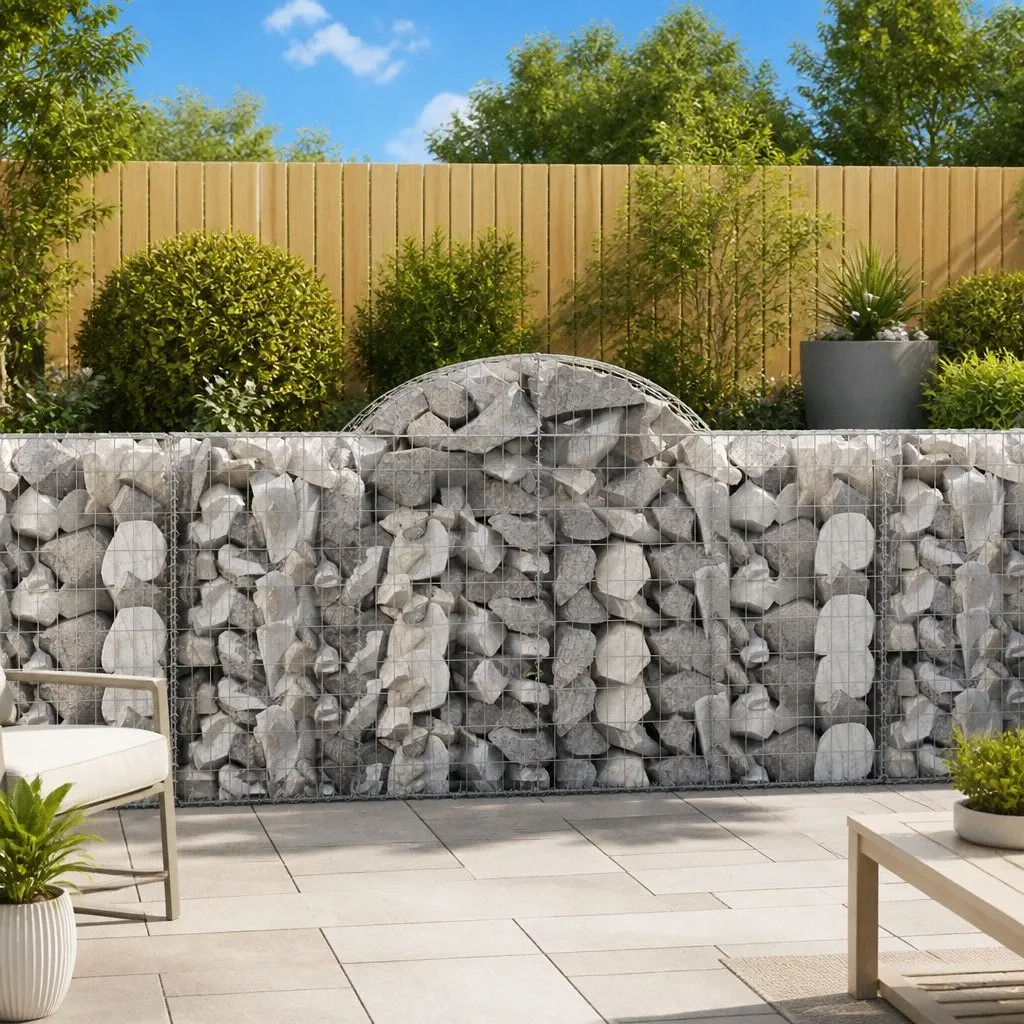 Arched Gabion Baskets 8pcs Outdoor Garden Barrier