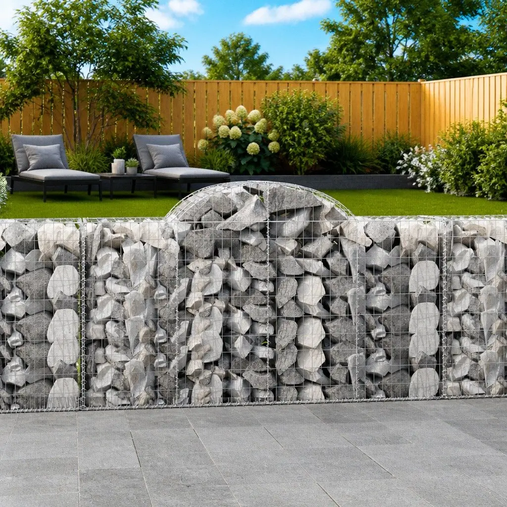 Decorative Arched Gabion Baskets 9pcs for Garden Walls