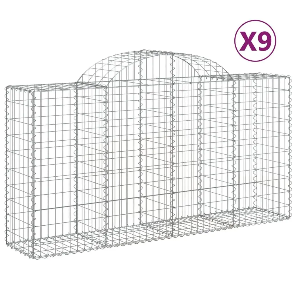 Decorative Arched Gabion Baskets 9pcs for Garden Walls