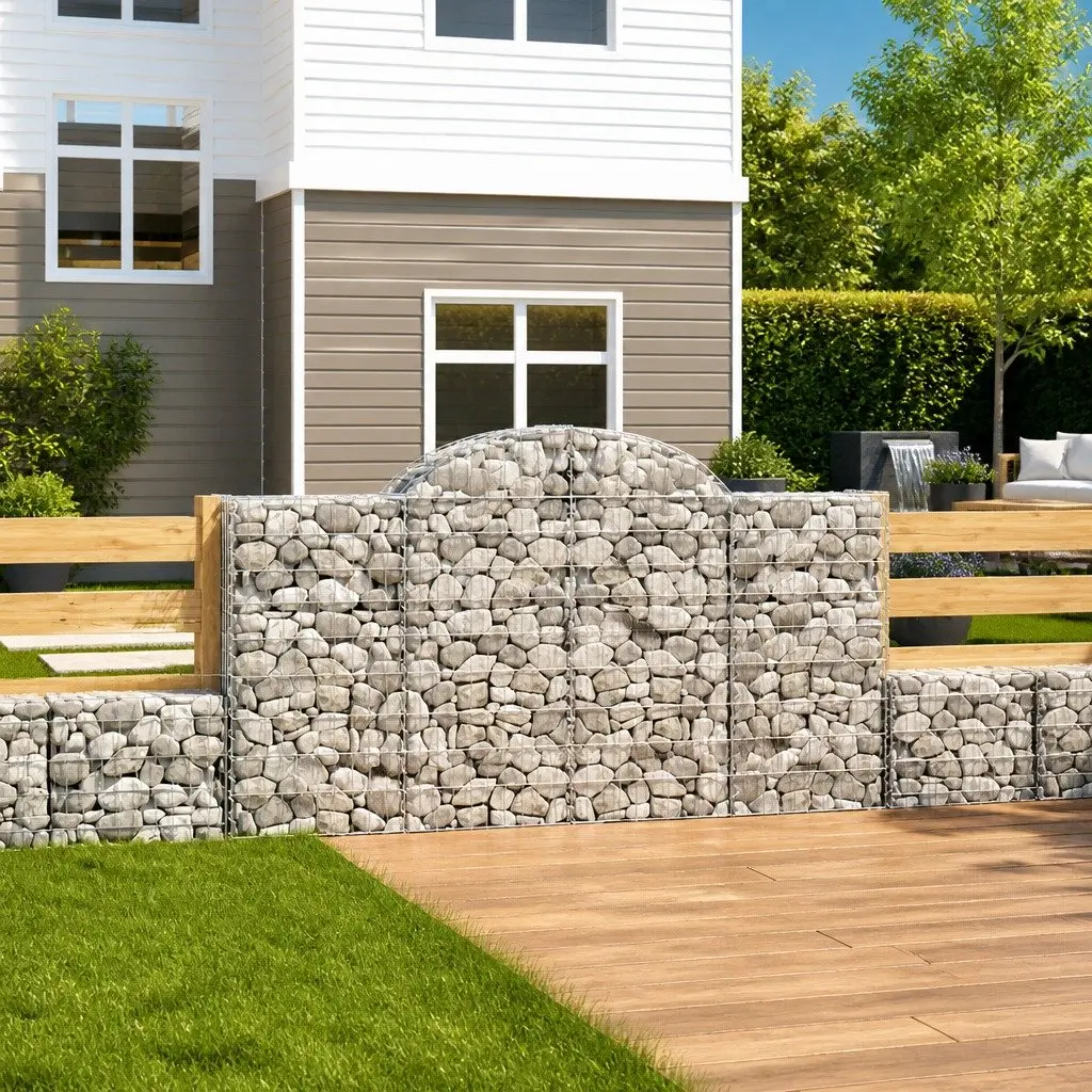 Arched Gabion Baskets 3 pcs Garden Barrier Retaining Wall Outdoor Decorative