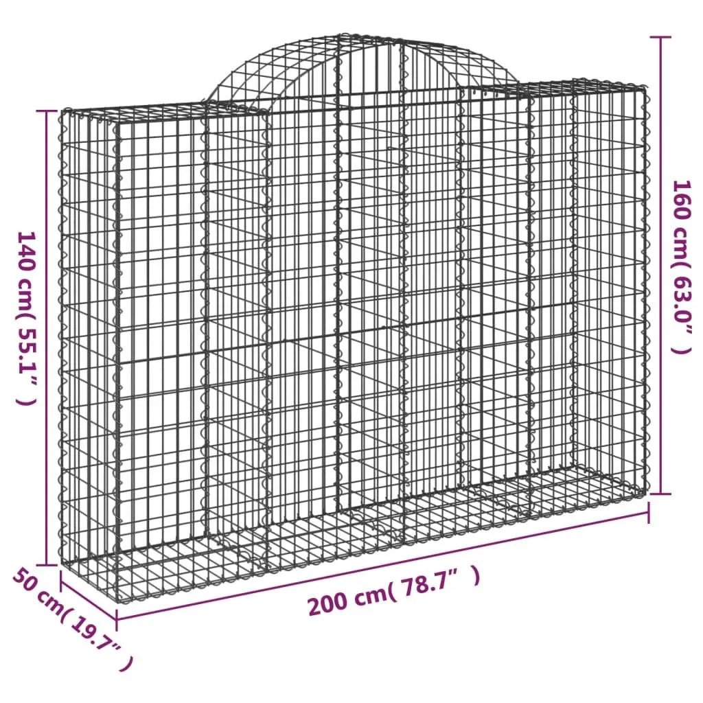 Arched Gabion Baskets 2 pcs Garden Retaining Wall Barrier Decorative Outdoor