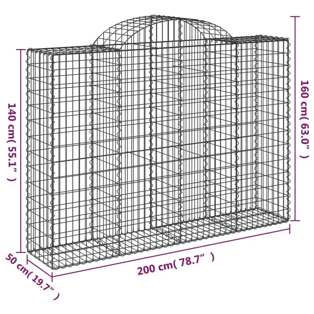 Arched Gabion Baskets 3pcs Garden Decorative Retaining Wall Barrier Outdoor Cage