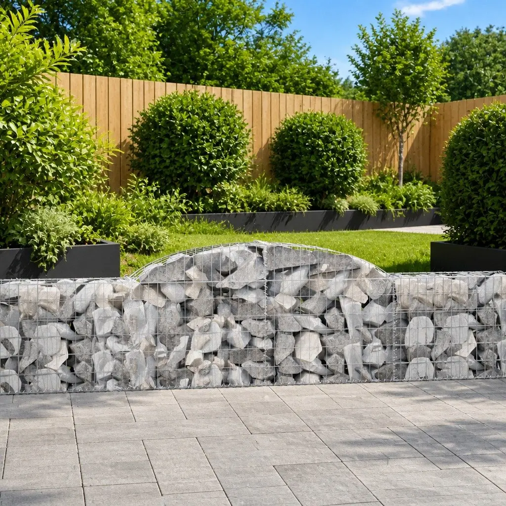 Arched Gabion Baskets for Garden Barriers