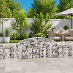Decorative Arched Gabion Baskets Set of 3 for Gardens