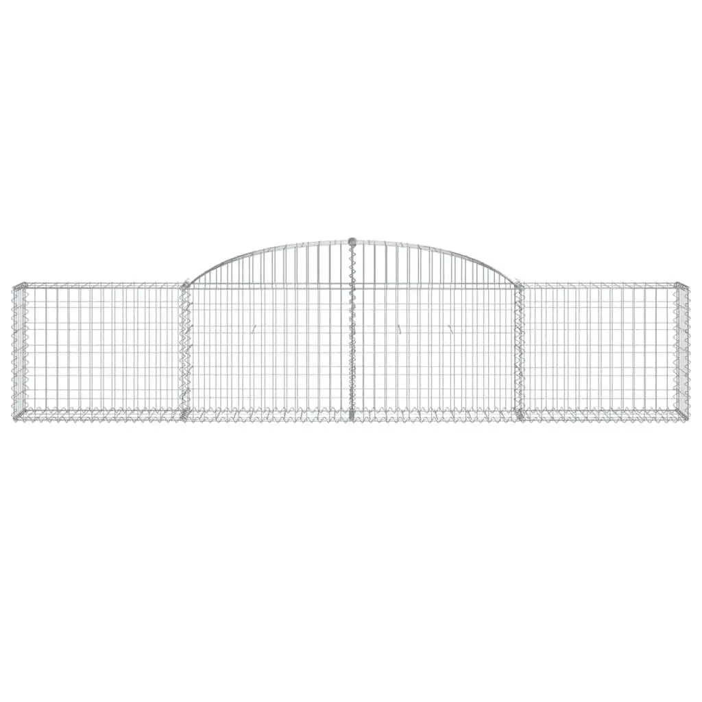 Arched Gabion Baskets Galvanised Iron 300 x 30 x 60/80 cm Silver 3 Piece