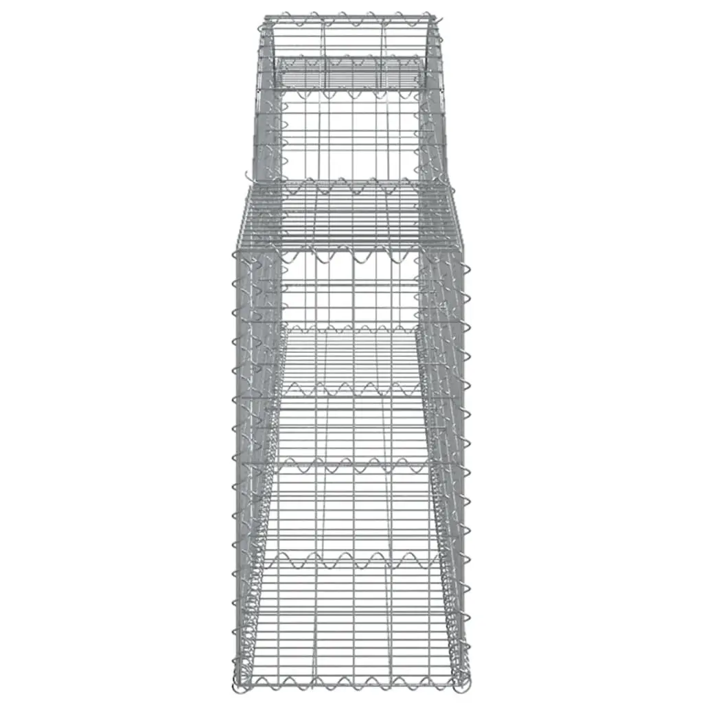 Arched Gabion Baskets Galvanised Iron 300 x 30 x 60/80 cm Silver 3 Piece