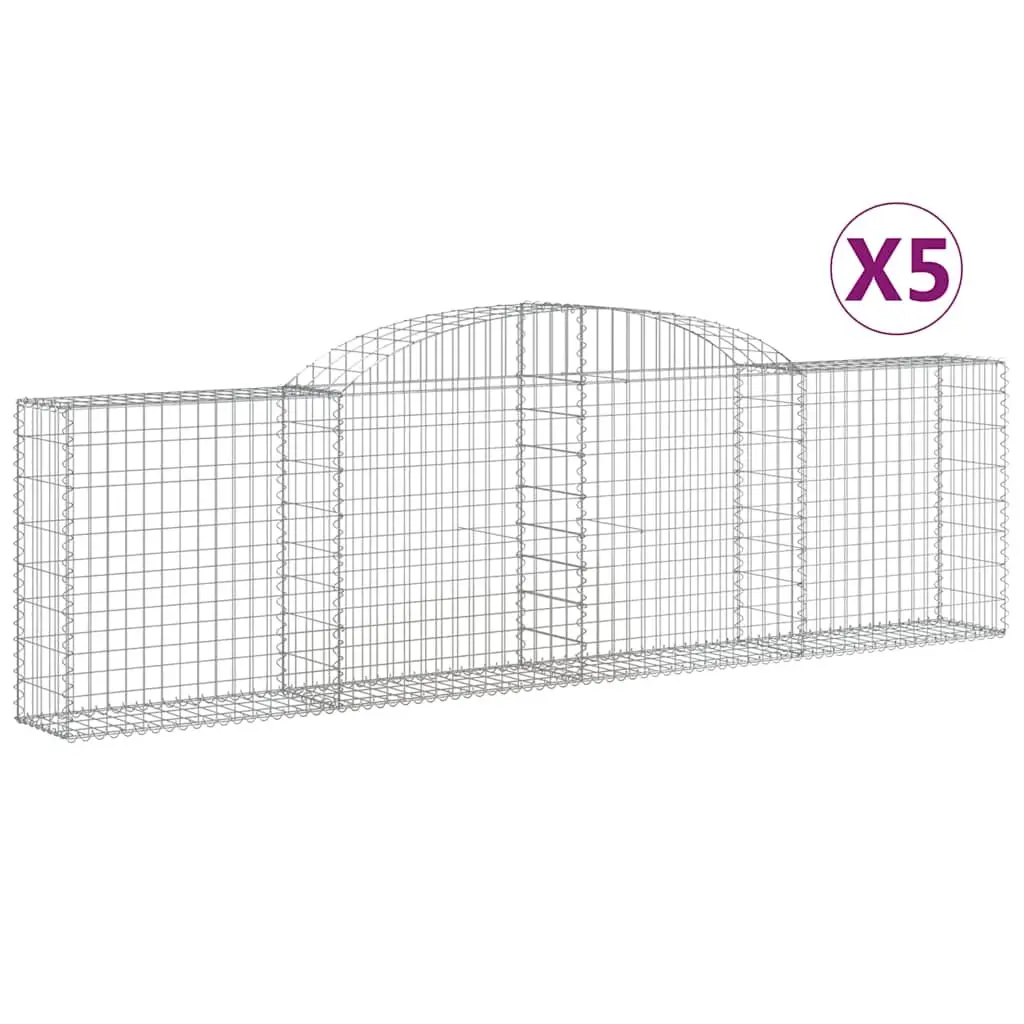 5-Piece Arched Gabion Baskets for Garden Barriers
