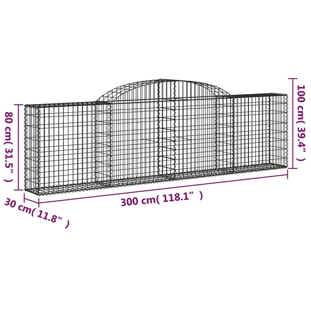 5-Piece Arched Gabion Baskets for Garden Barriers