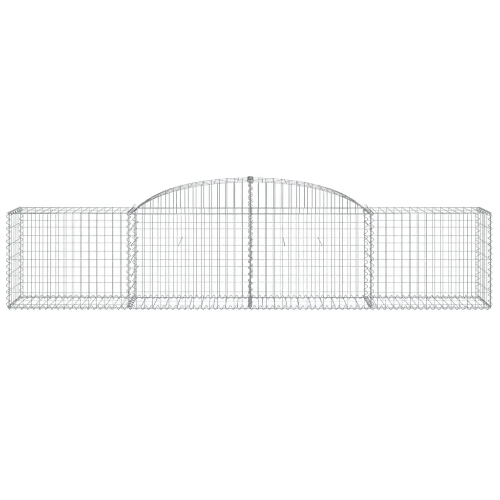 Arched Gabion Baskets Galvanised Iron 300 x 50 x 60/80 cm Silver 2 Piece