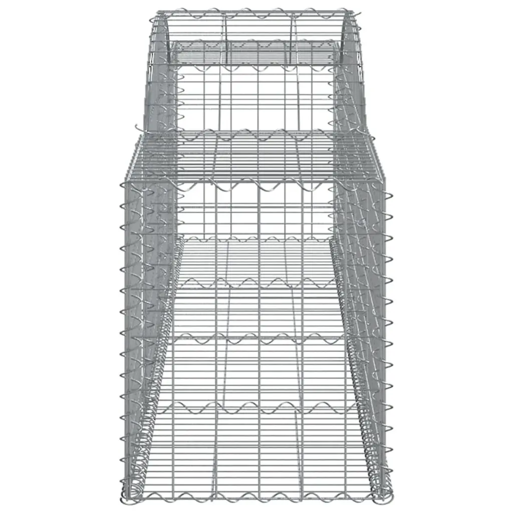 Arched Gabion Baskets Galvanised Iron 300 x 50 x 60/80 cm Silver 2 Piece