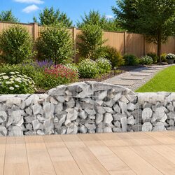 Arched Gabion Baskets 3 Piece Set Garden Barrier Decorative Retaining Wall
