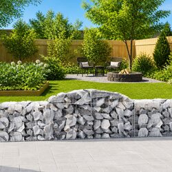 Arched Gabion Baskets Set 5 pcs Garden Barrier Retaining Wall Outdoor Decorative