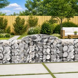 Durable Arched Gabion Baskets - 4 Pcs for Outdoor Use