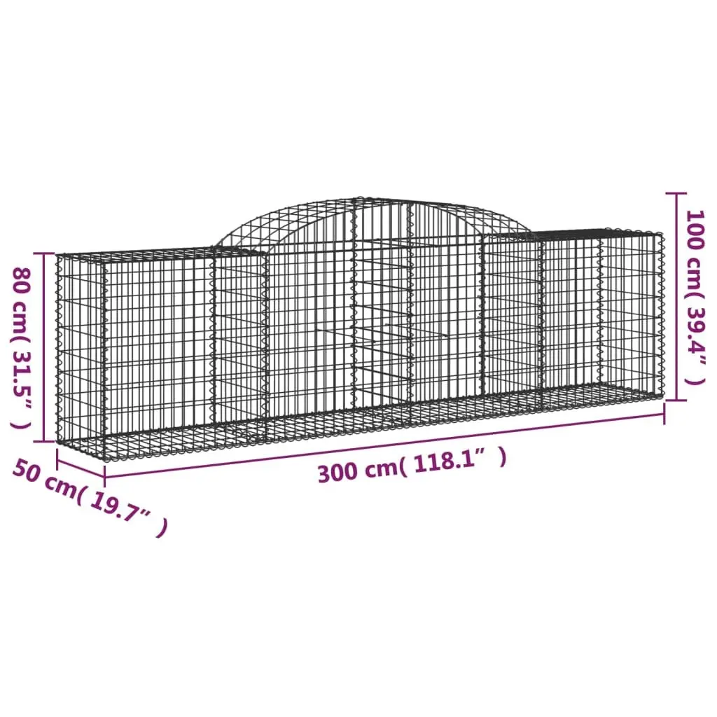 Arched Gabion Baskets 4 pcs Garden Barrier Retaining Wall Outdoor Decoration