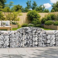 Arched Gabion Baskets 5 Pieces Garden Barrier Retaining Wall Decorative Outdoor