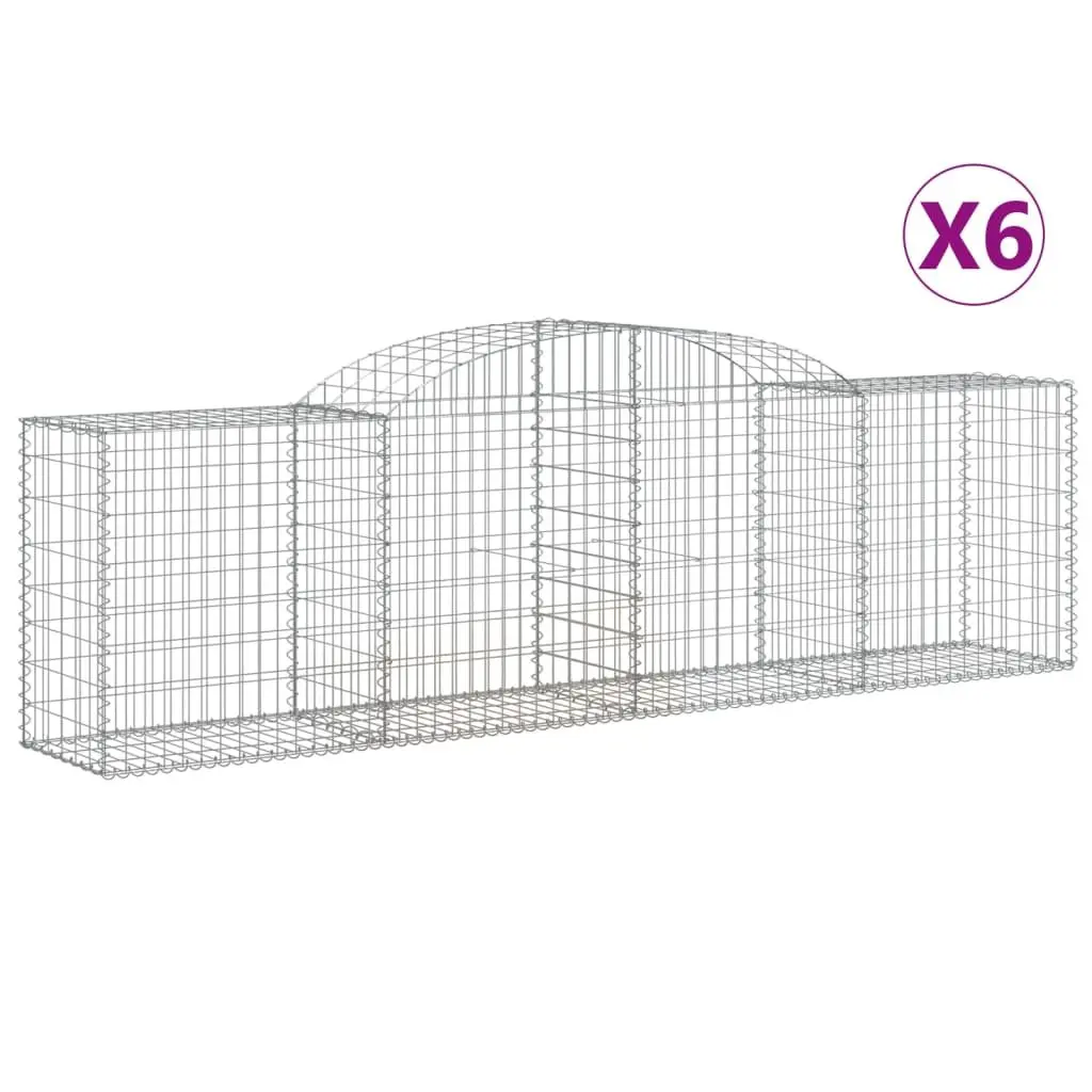 Arched Gabion Baskets 6 pcs for Garden Barriers
