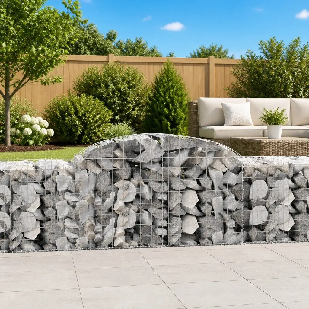 Arched Gabion Baskets 7 pcs for Garden Barriers