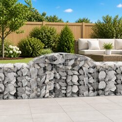 Sturdy Arched Gabion Baskets 7 pcs for Garden Barriers