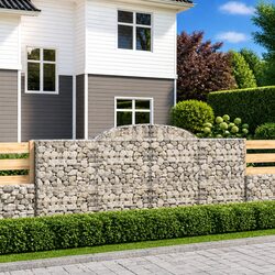 Durable Arched Gabion Baskets 3 pcs for Garden Walls