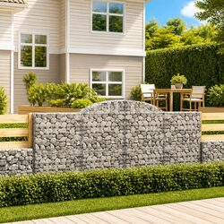 Set of 4 Durable Arched Gabion Baskets for Gardens