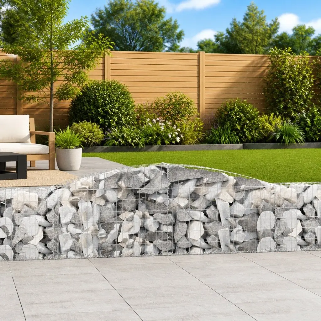 Arched Gabion Baskets 2 pcs 400x30x60/80 cm