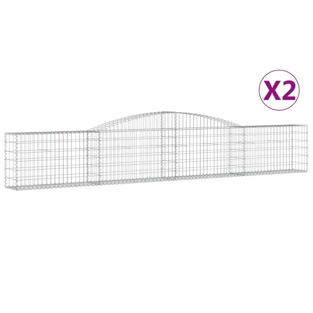 Arched Gabion Baskets 2 pcs 400x30x60/80 cm