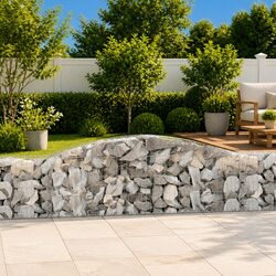 Durable Arched Gabion Baskets - 3 Pack Silver 400x30x60/80 cm