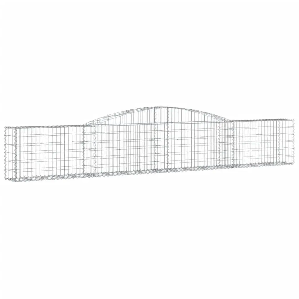 Arched Gabion Baskets 3 pcs 400x30x60/80 cm Silver Garden Retaining Wall Barrier