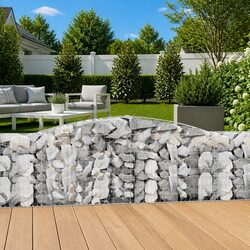 2-Piece Arched Gabion Baskets 400x30x80/100 cm