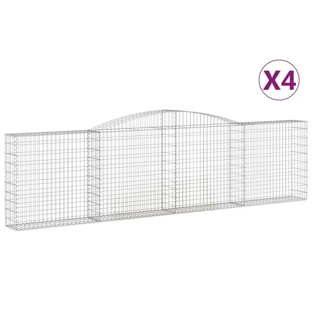 Arched Gabion Baskets 4 pcs 400x30x100/120 cm