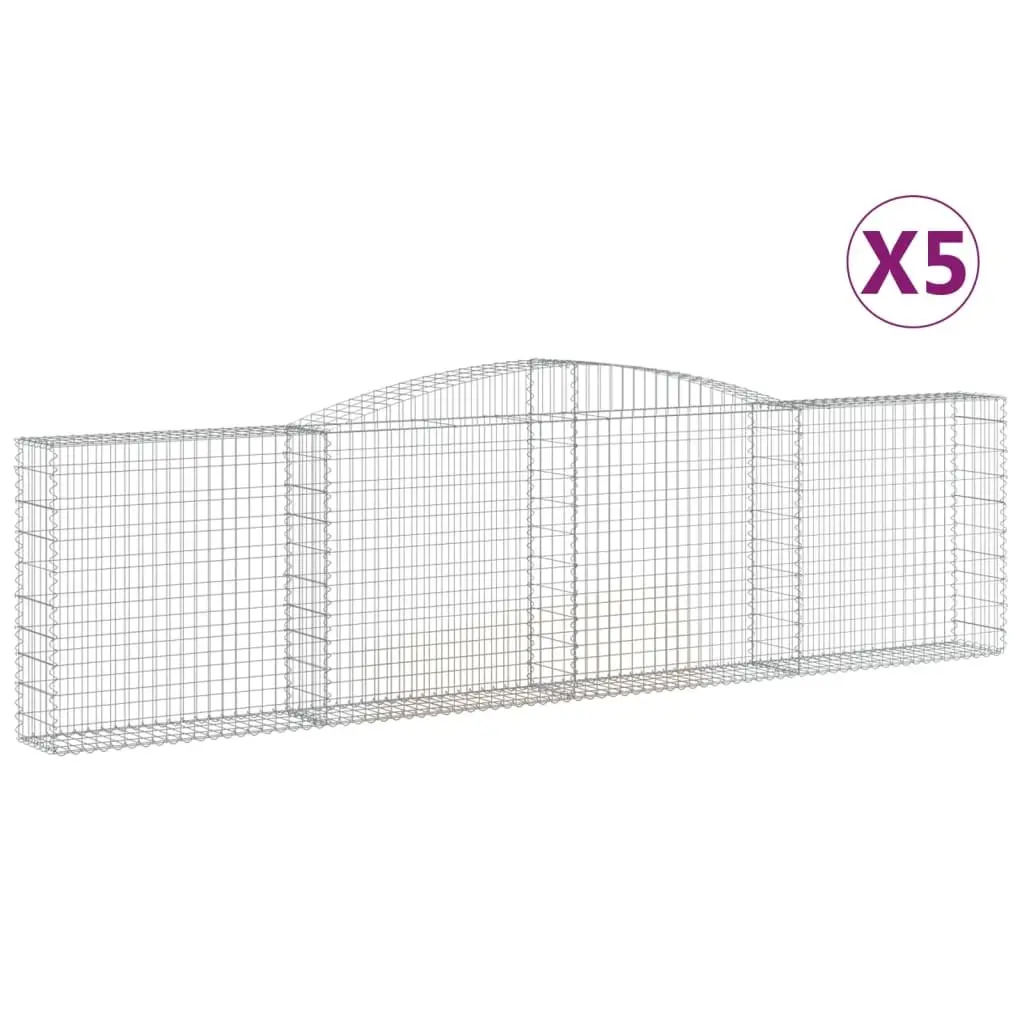 5 pcs Arched Gabion Baskets for Outdoor Use
