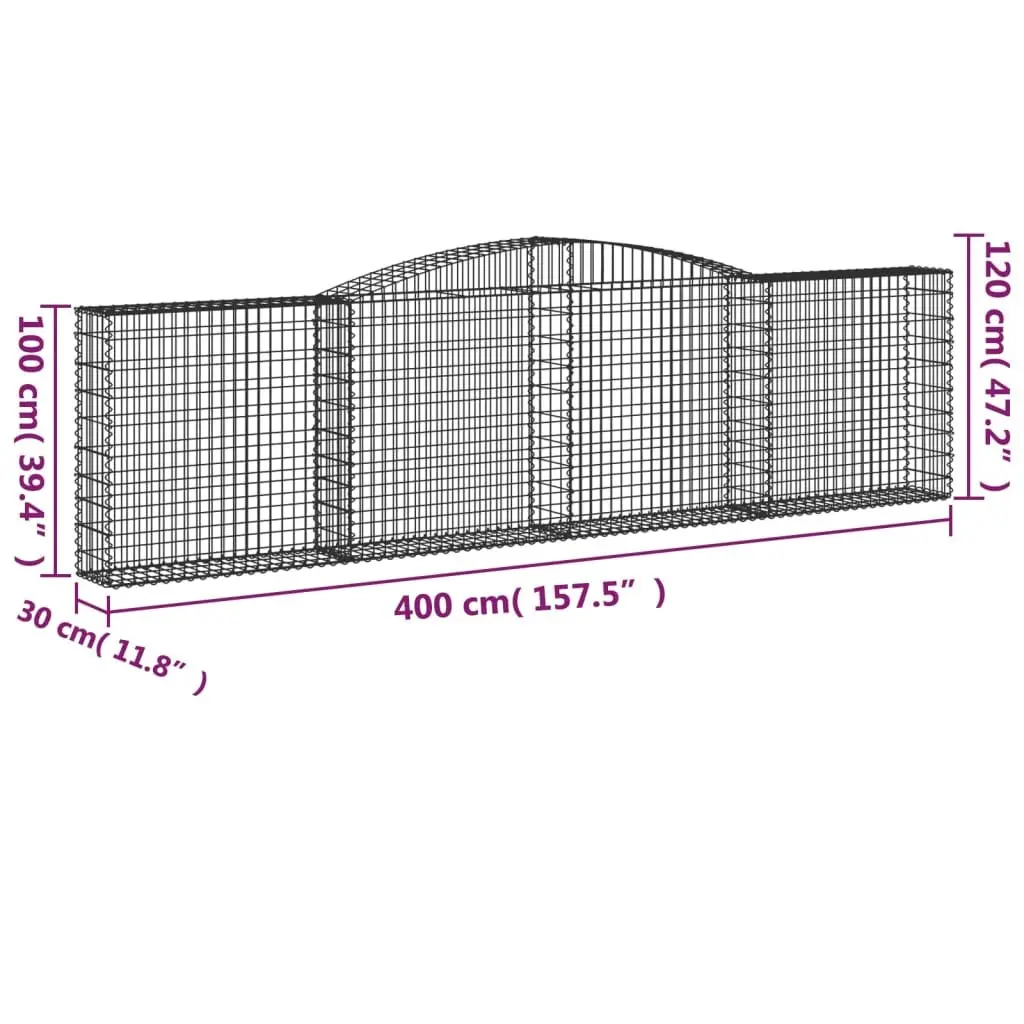 5 pcs Arched Gabion Baskets for Outdoor Use