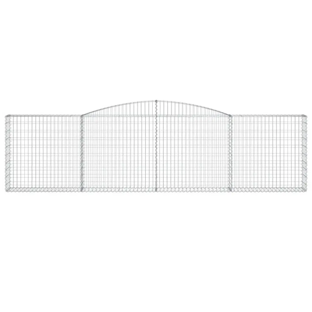 Gabion Baskets Galvanised Iron 400 x 30 x 100120 cm Silver 6 Piece Garden Barrier Retaining Wall Outdoor Decorative