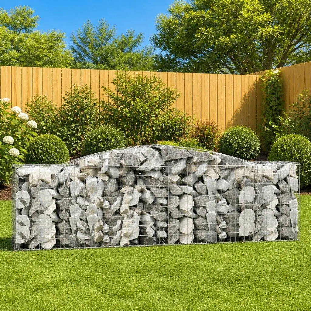 Arched Gabion Baskets for Garden Barriers