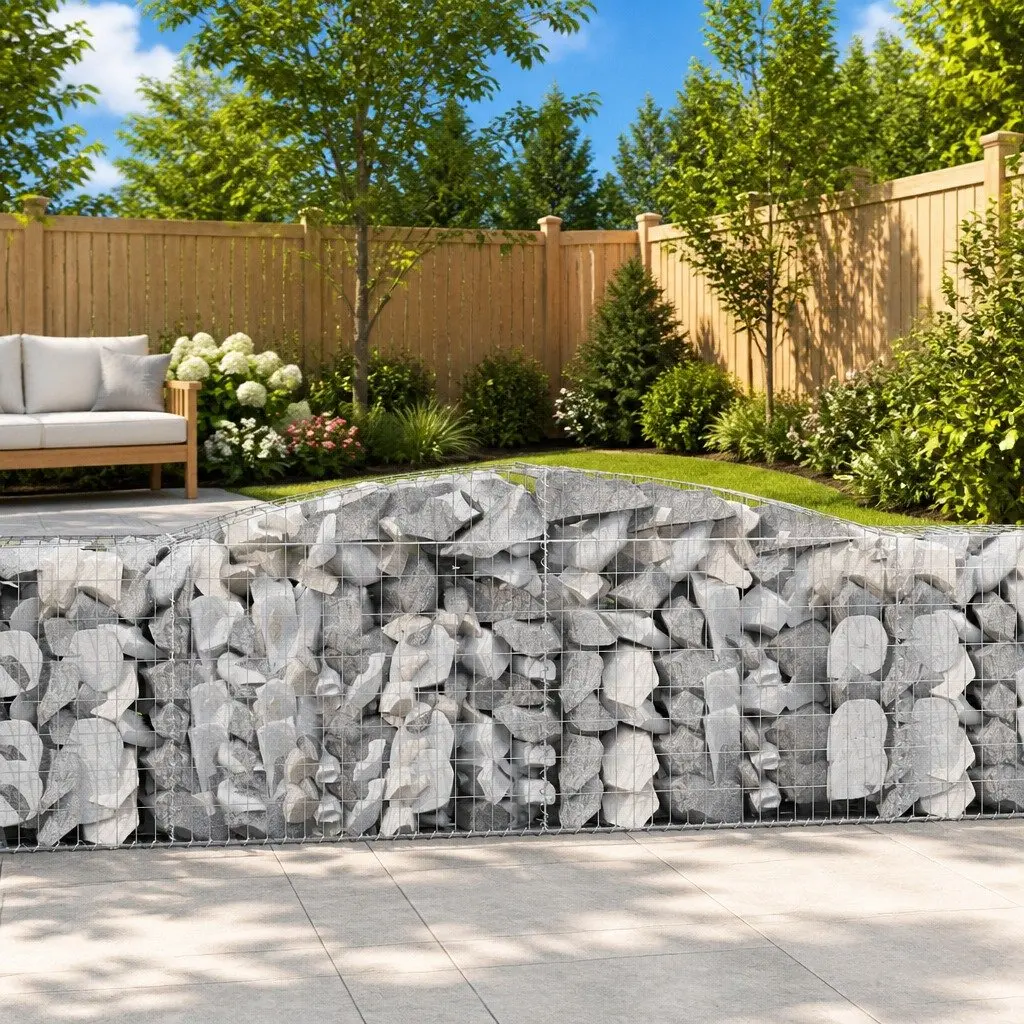 Arched Gabion Baskets for Garden Barriers