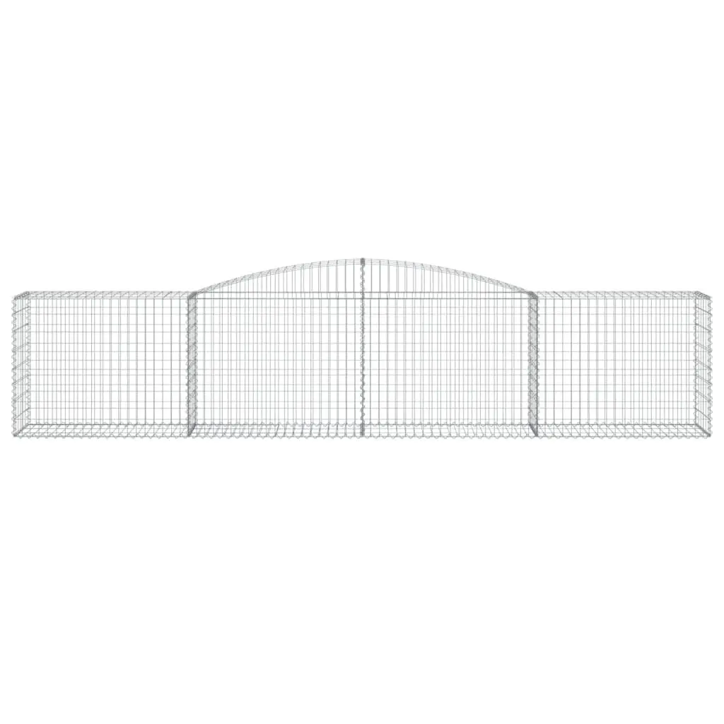 Gabion Baskets Galvanised Iron Wire 400x50x80/100 cm Silver 5 Piece Garden Retaining Wall Barrier