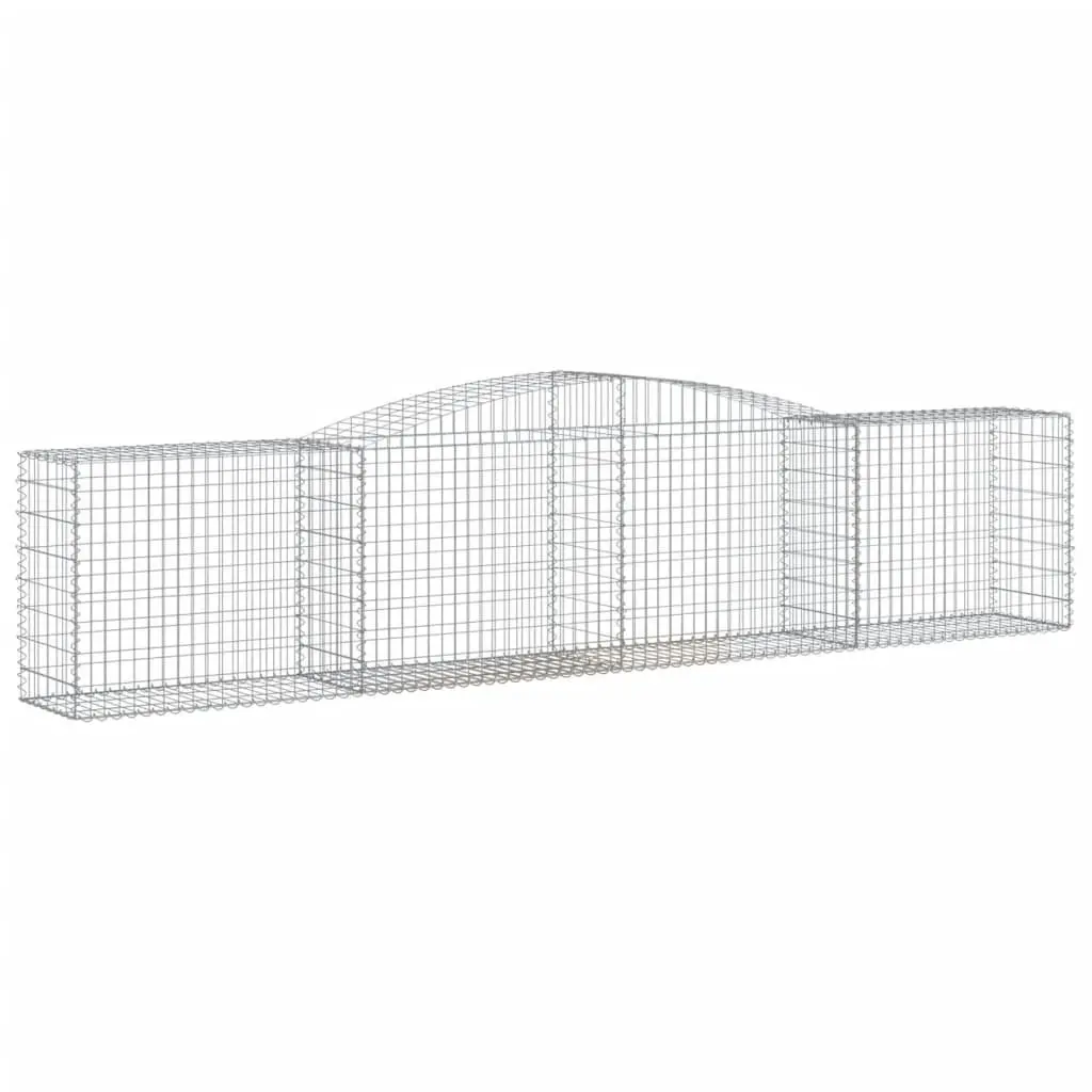 Arched Gabion Baskets Set 8 pcs Garden Barrier Retaining Wall Decorative Outdoor