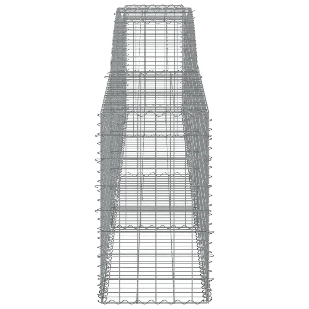 Arched Gabion Baskets Set 8 pcs Garden Barrier Retaining Wall Decorative Outdoor