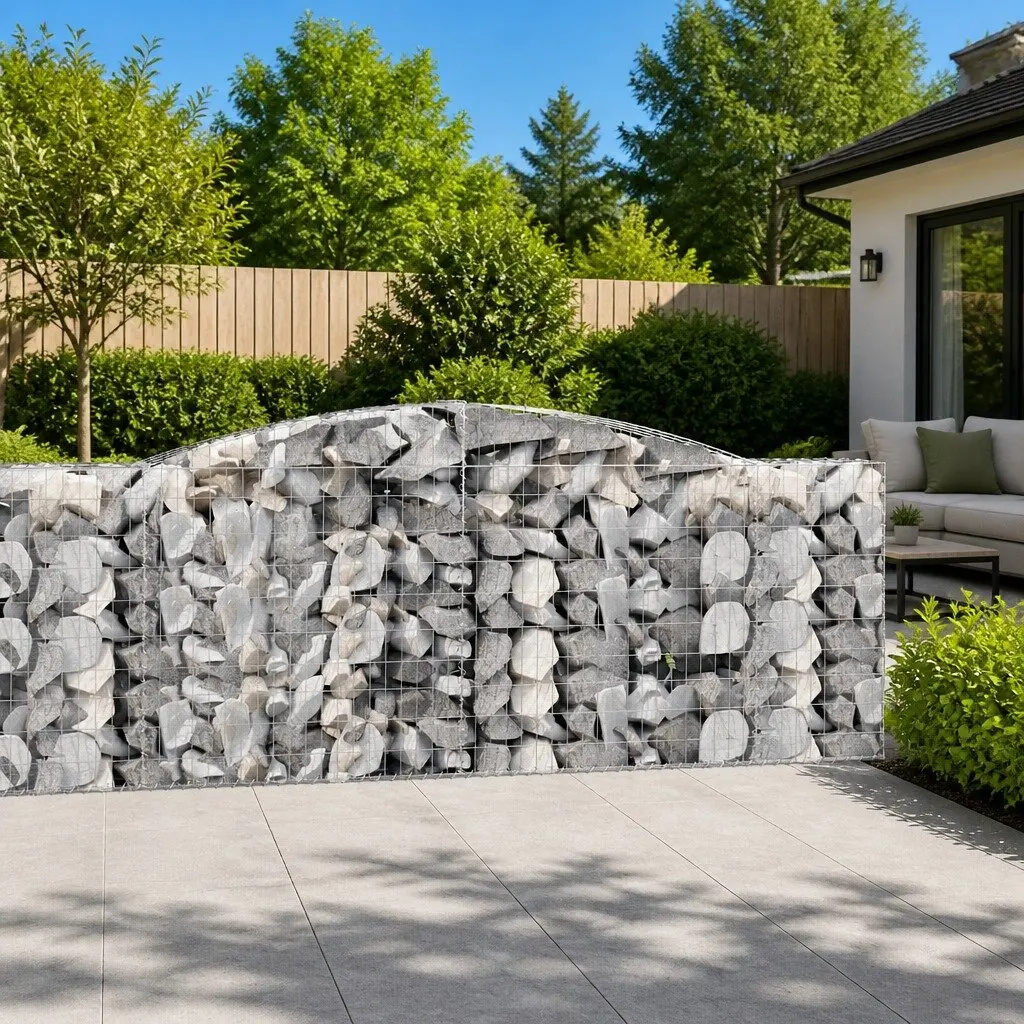 Arched Gabion Baskets for Garden Barriers