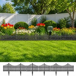 Premium Garden Lawn Edging Borders - 17 Pieces, 10m Anthracite