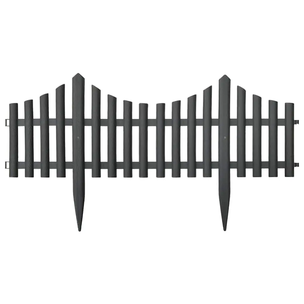 Garden Lawn Edging Borders 17 Pieces 10m Anthracite PP Interconnectable Fencing