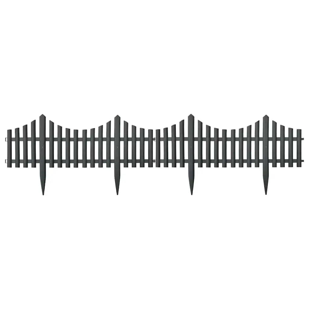 Garden Lawn Edging Borders 17 Pieces 10m Anthracite PP Interconnectable Fencing