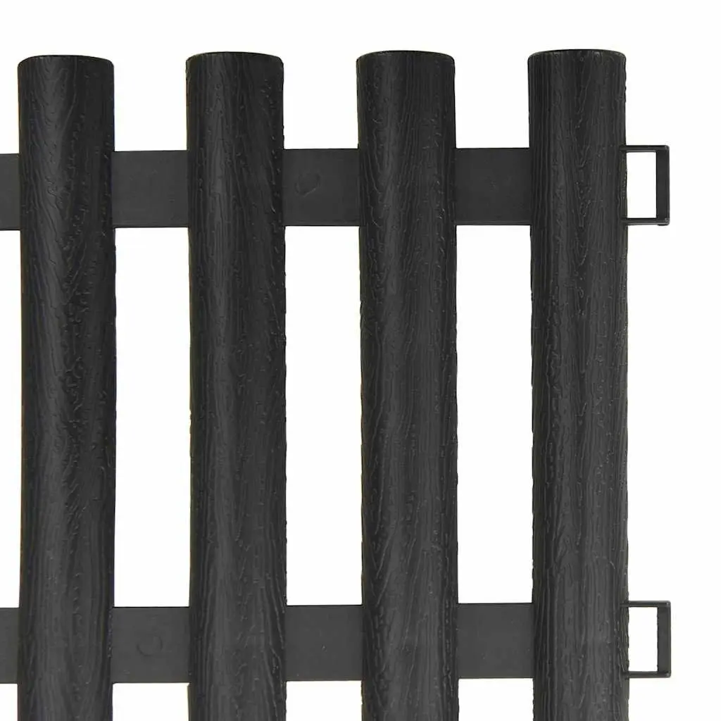 Garden Lawn Edging Borders 17 Pieces 10m Anthracite PP Interconnectable Fencing