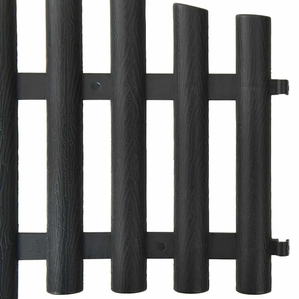 Garden Lawn Edging Borders 17 Pieces 10m Anthracite PP Interconnectable Fencing