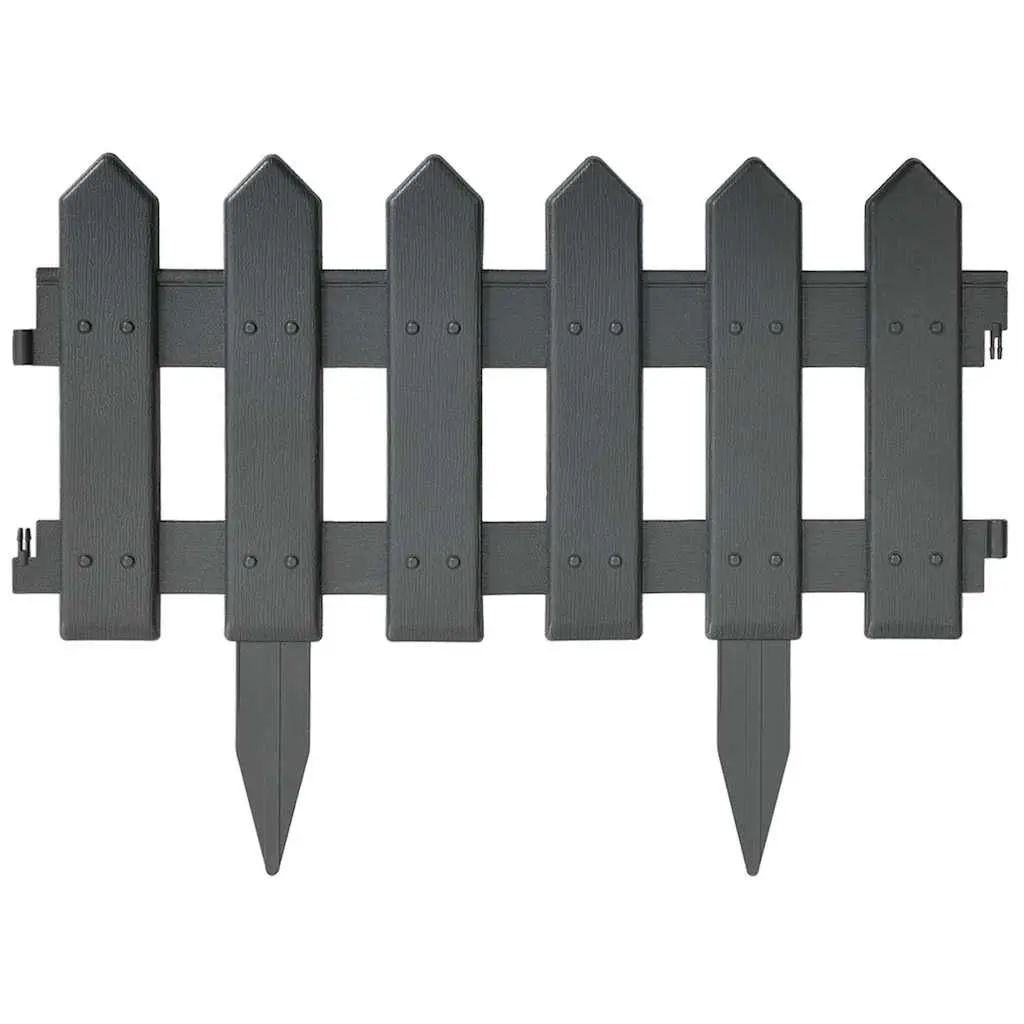 Flexible 25-Piece Anthracite Garden Lawn Edging Set