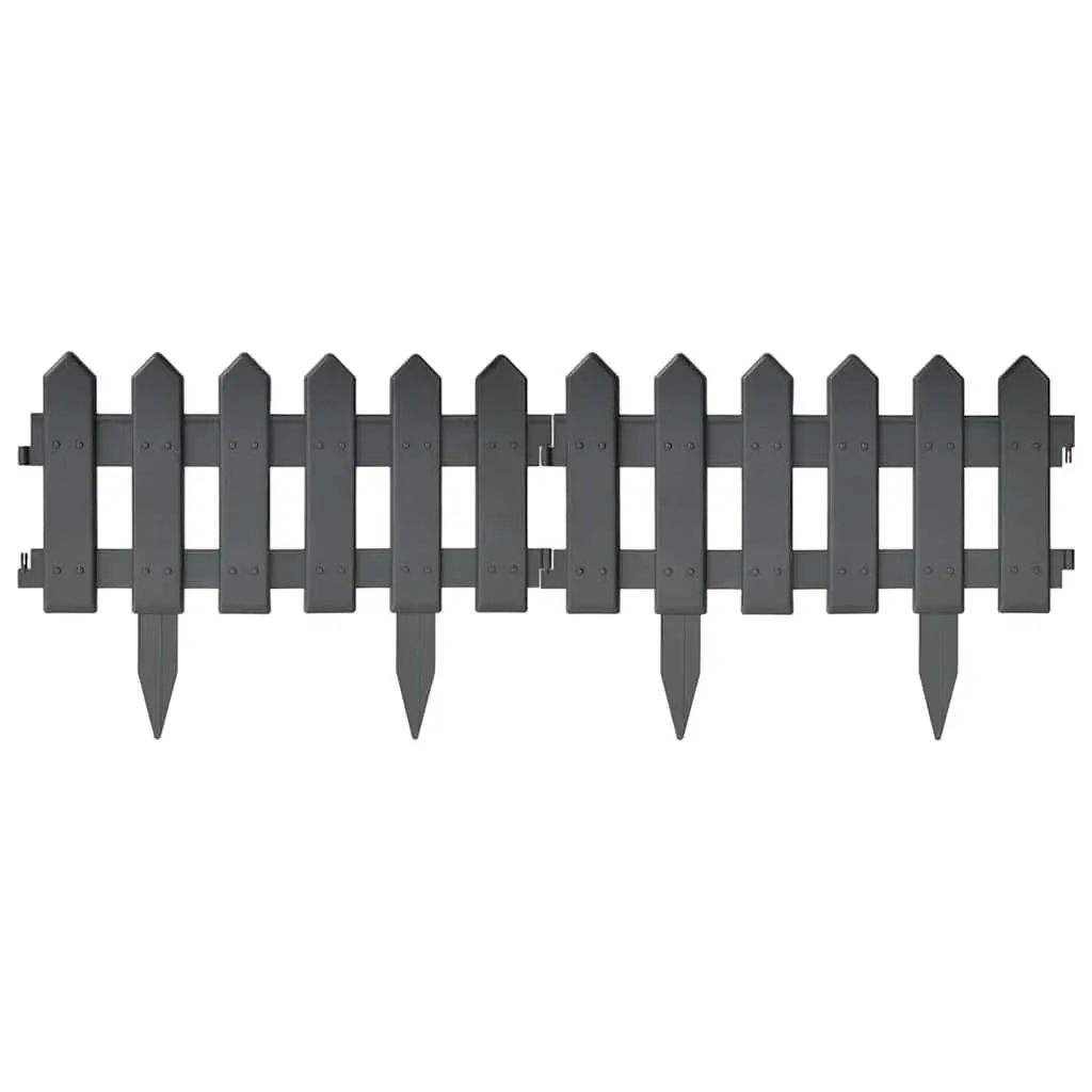 Flexible 25-Piece Anthracite Garden Lawn Edging Set