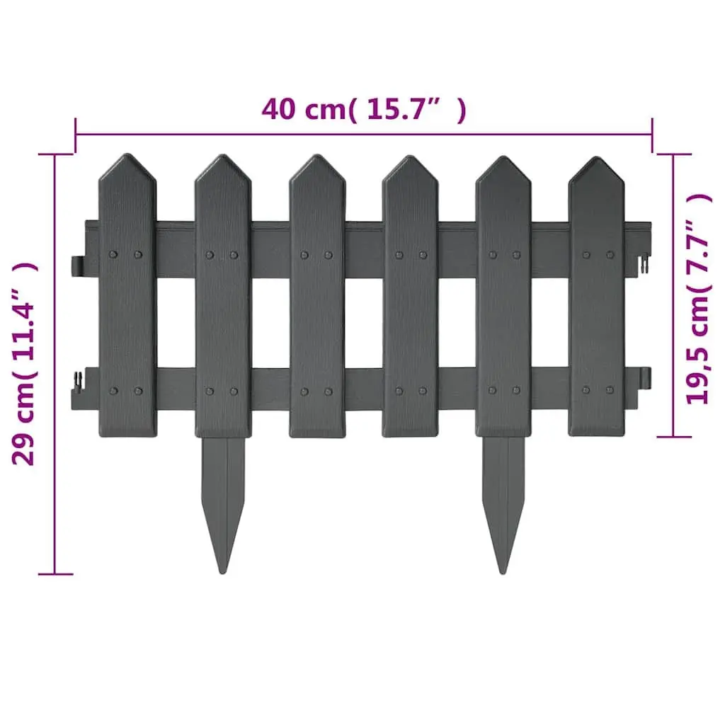 Flexible 25-Piece Anthracite Garden Lawn Edging Set